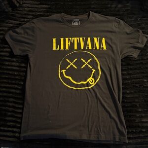 Men’s Black Short-Sleeve Tee with Yellow Graphic